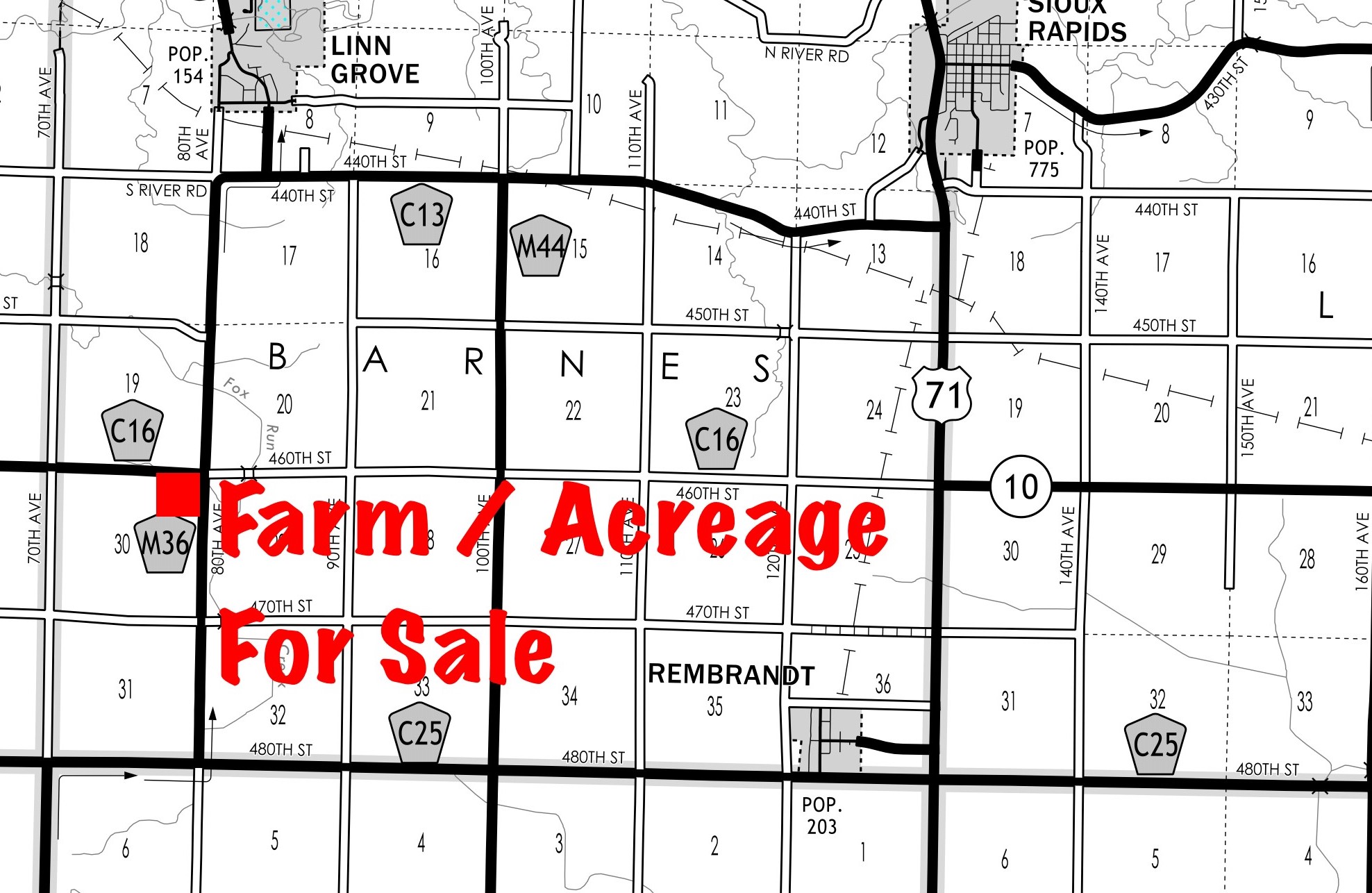 40 Acres m/l Buena Vista County Barnes Township Midwest Land Management & Real Estate Farm