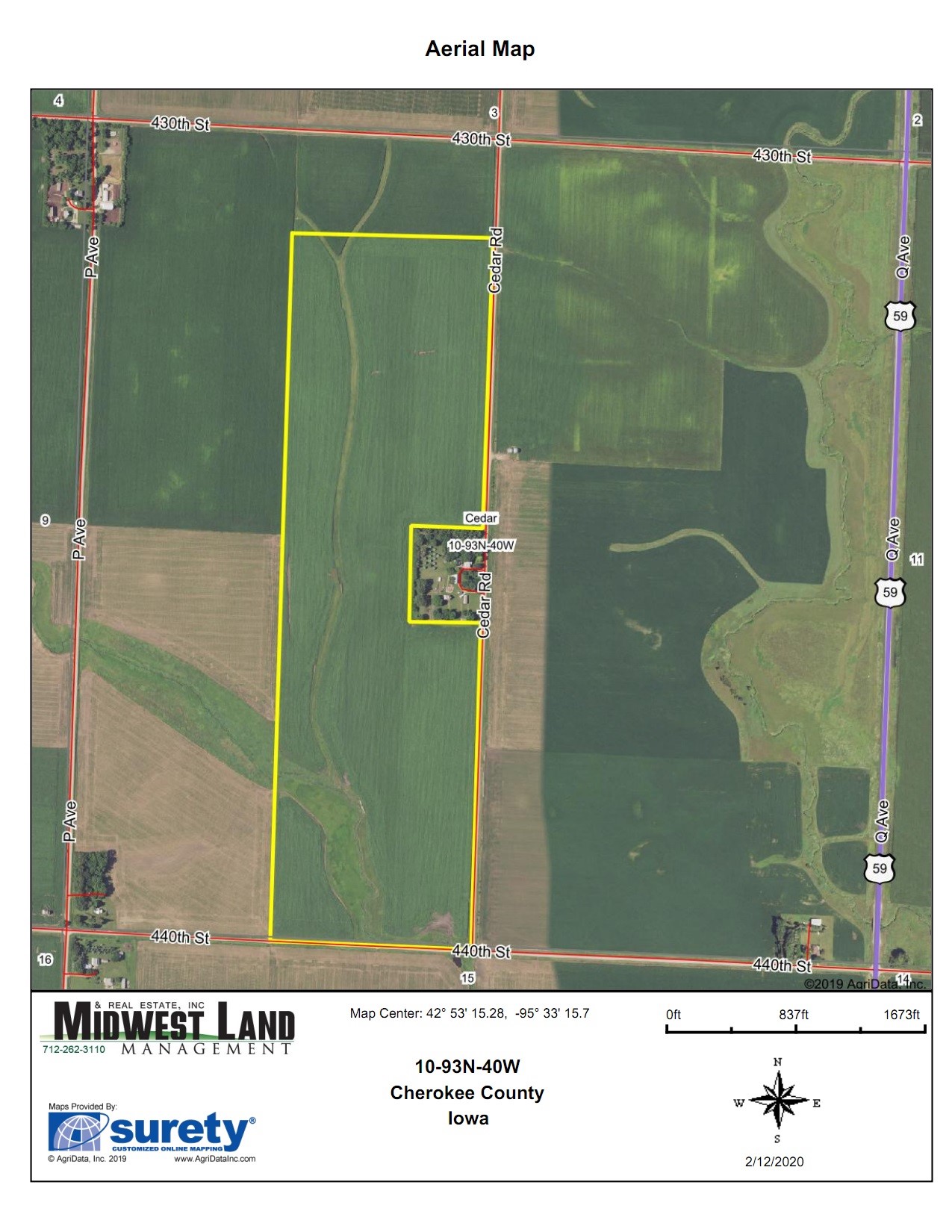 132 Acres m/l Cherokee County Cedar Township Midwest Land Management