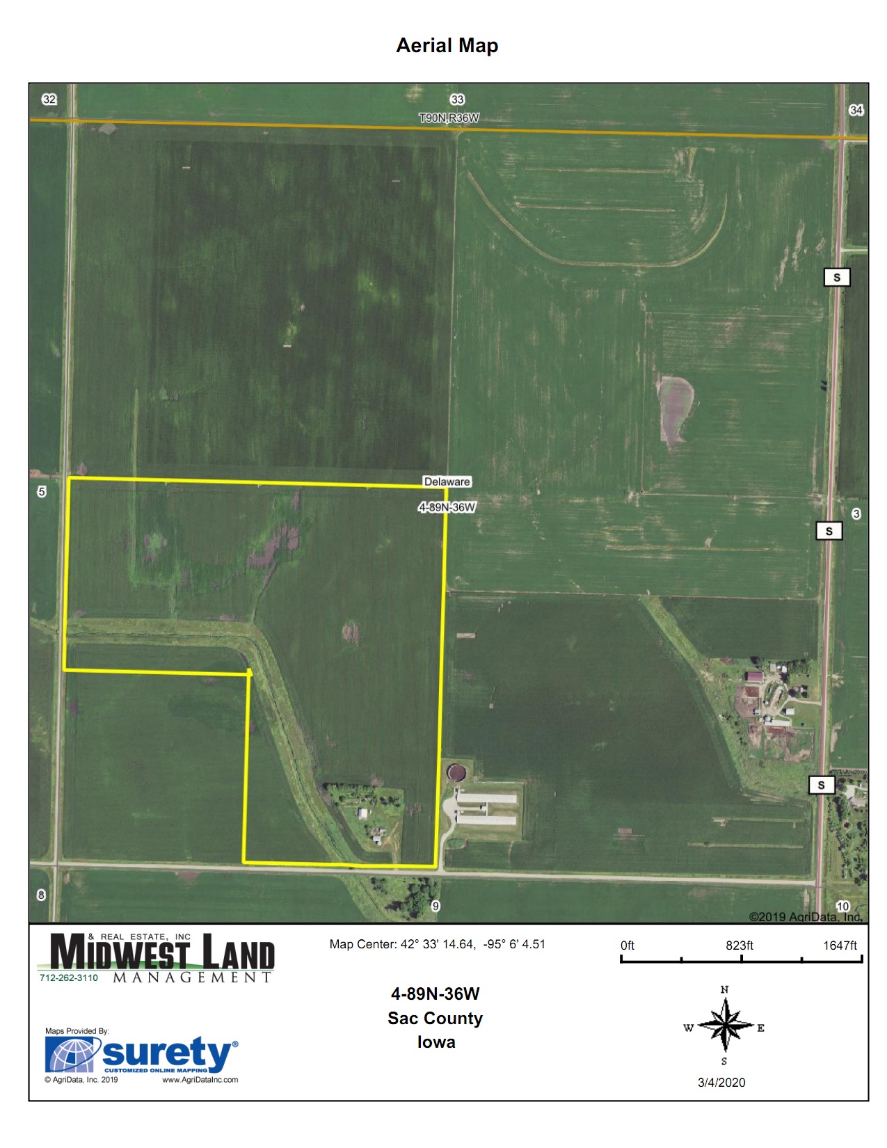 120 Acres M/l Sac County Delaware Township Midwest Land Management