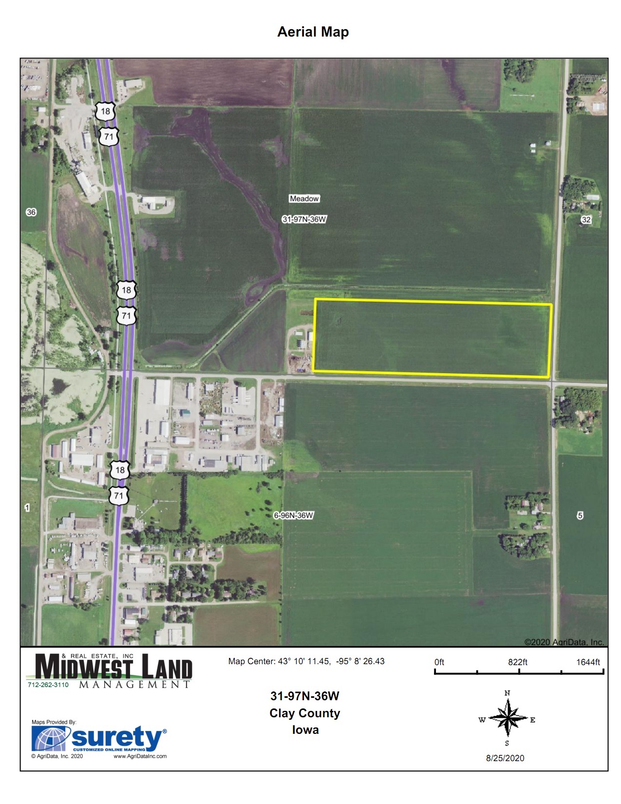 40 Acre Commercial Development Site Clay County Meadow Township