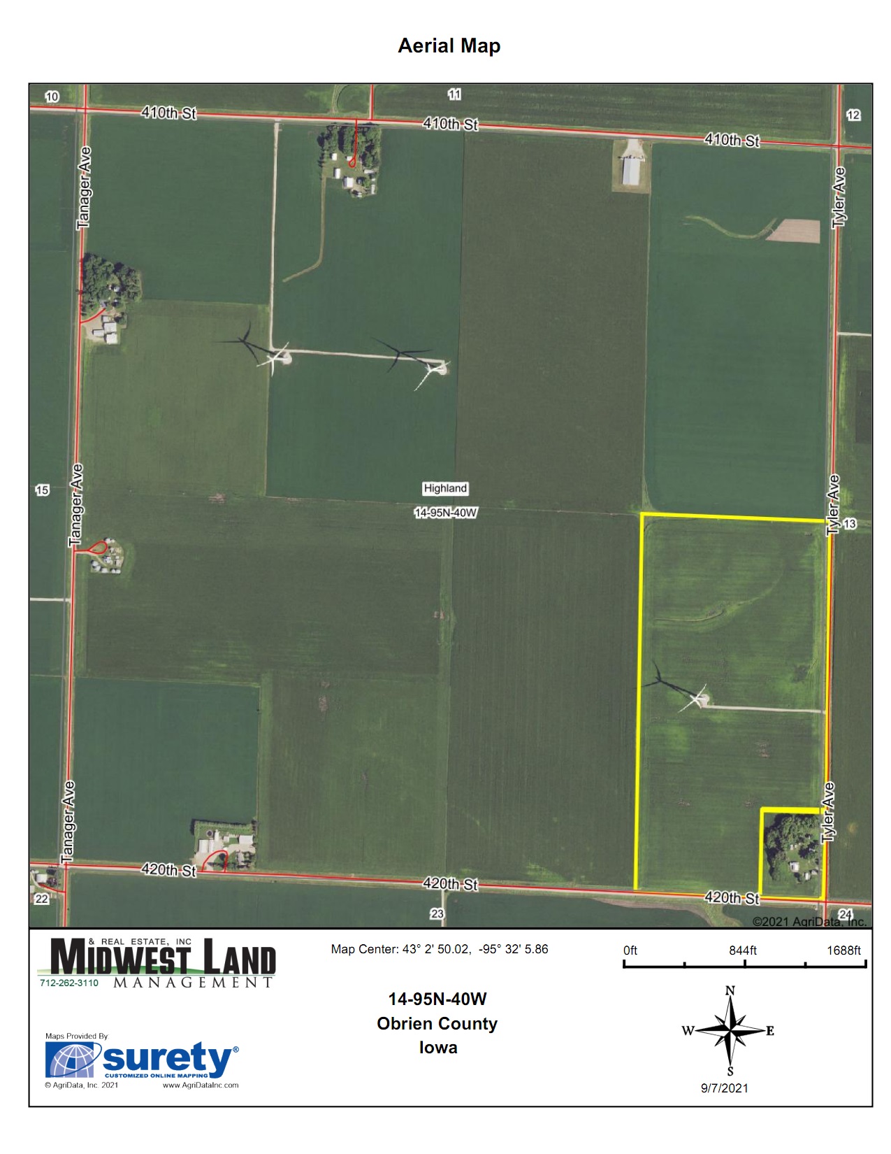 80.65 Acres Selling in 2 Tracts Cropland & Acreage O'Brien County