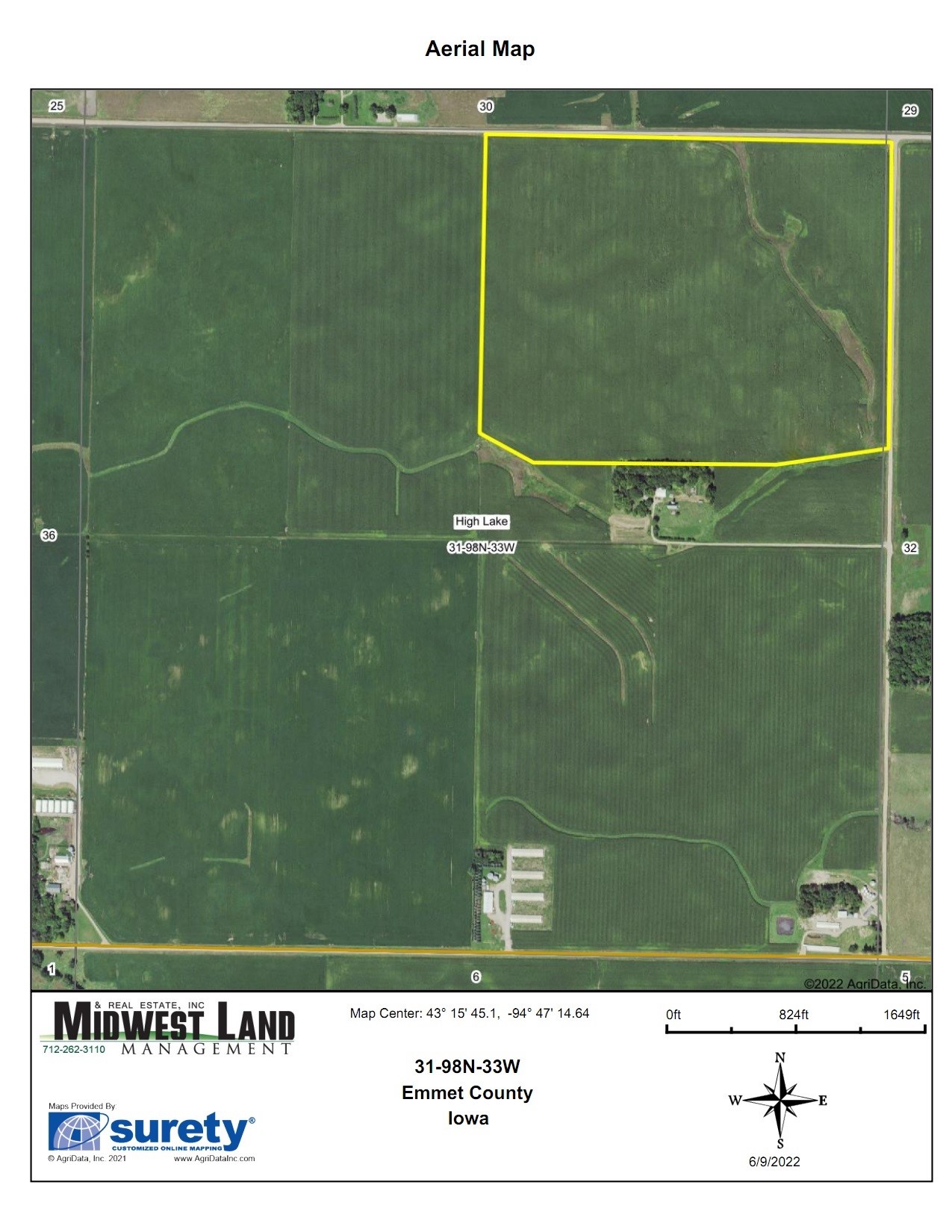 126.55 Surveyed Acres Emmet County High Lake Township Midwest Land