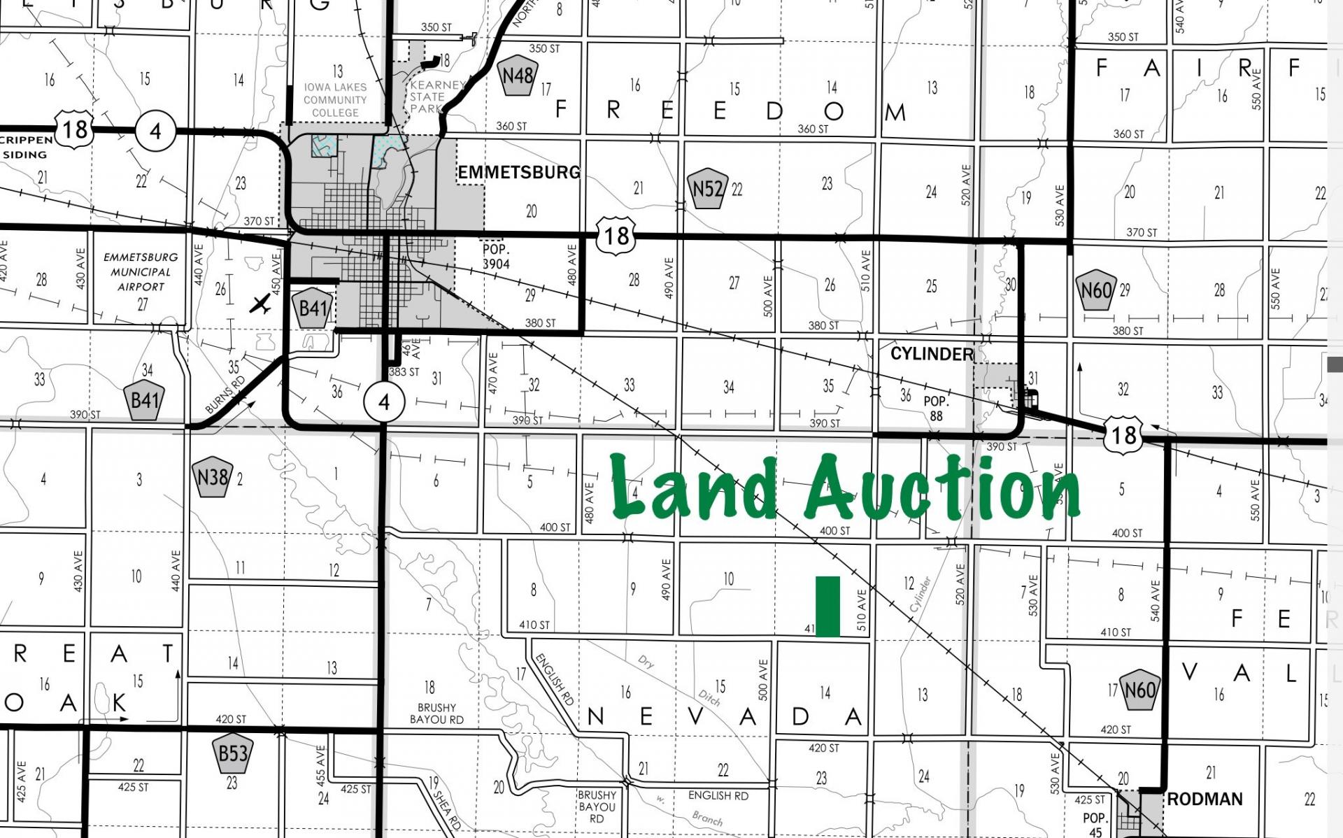 119.3 Surveyed Acres Palo Alto County Nevada Township Midwest Land
