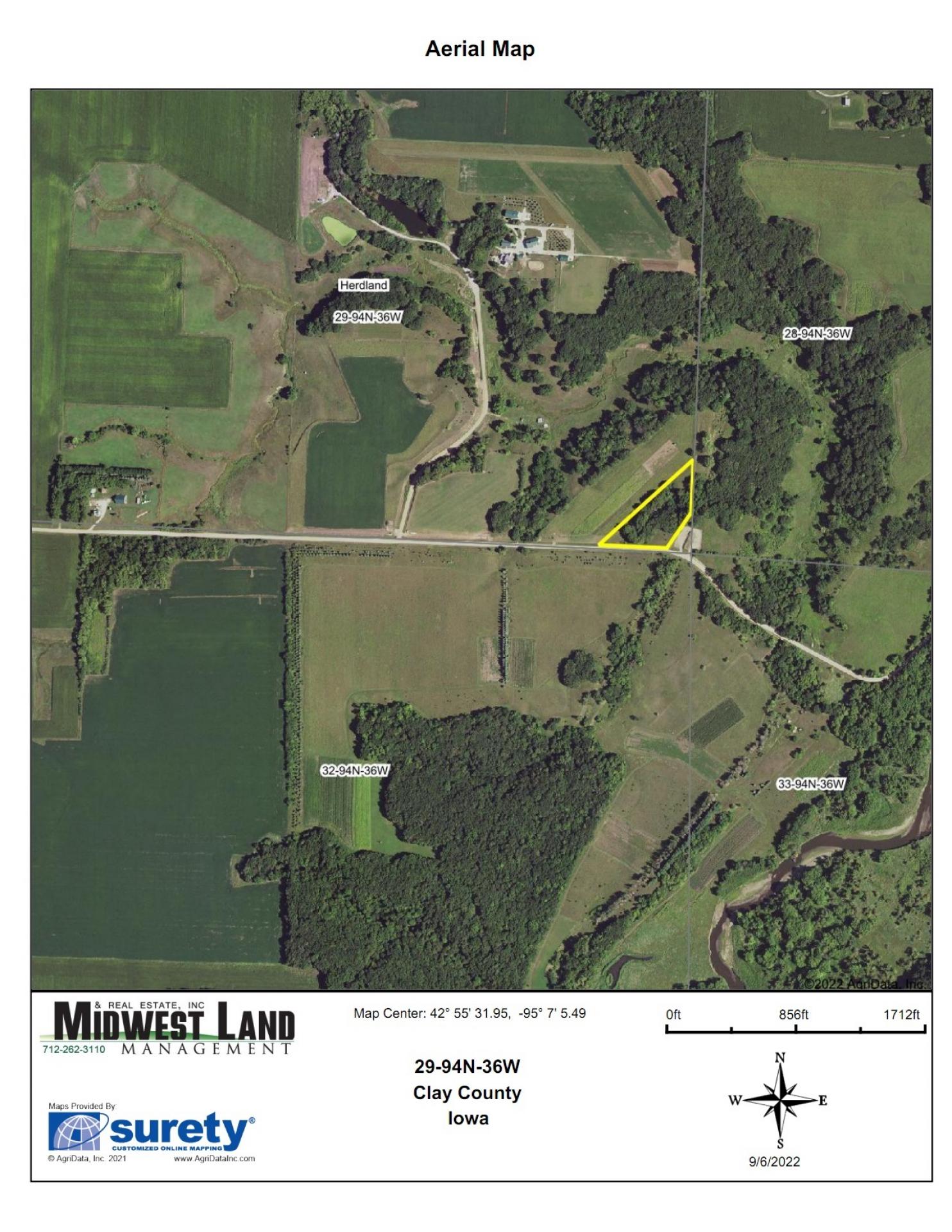 3.7 Acres Recreational Ground Clay County Herdland Township Midwest