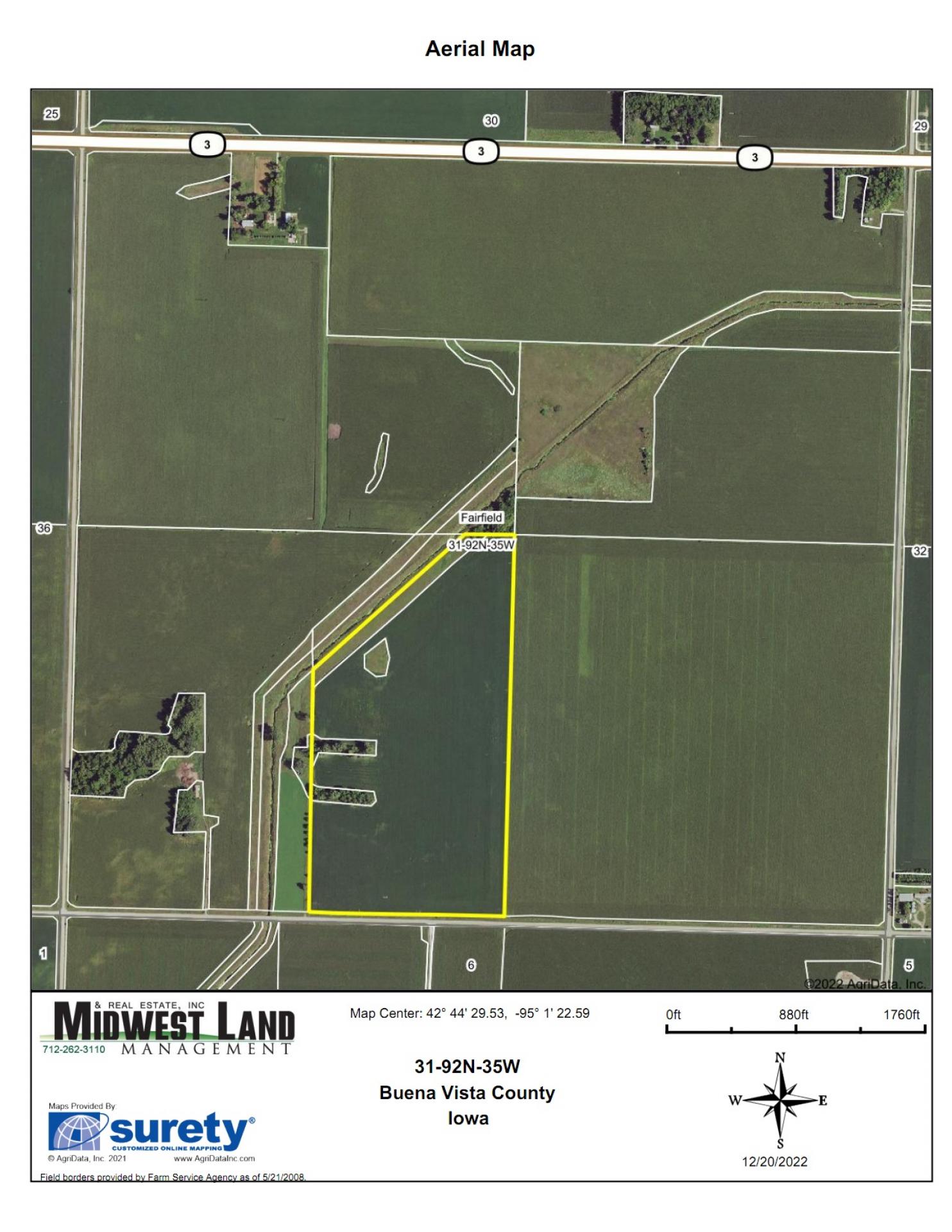 70.13 Acres Buena Vista County Fairfield Township Midwest Land Management & Real Estate