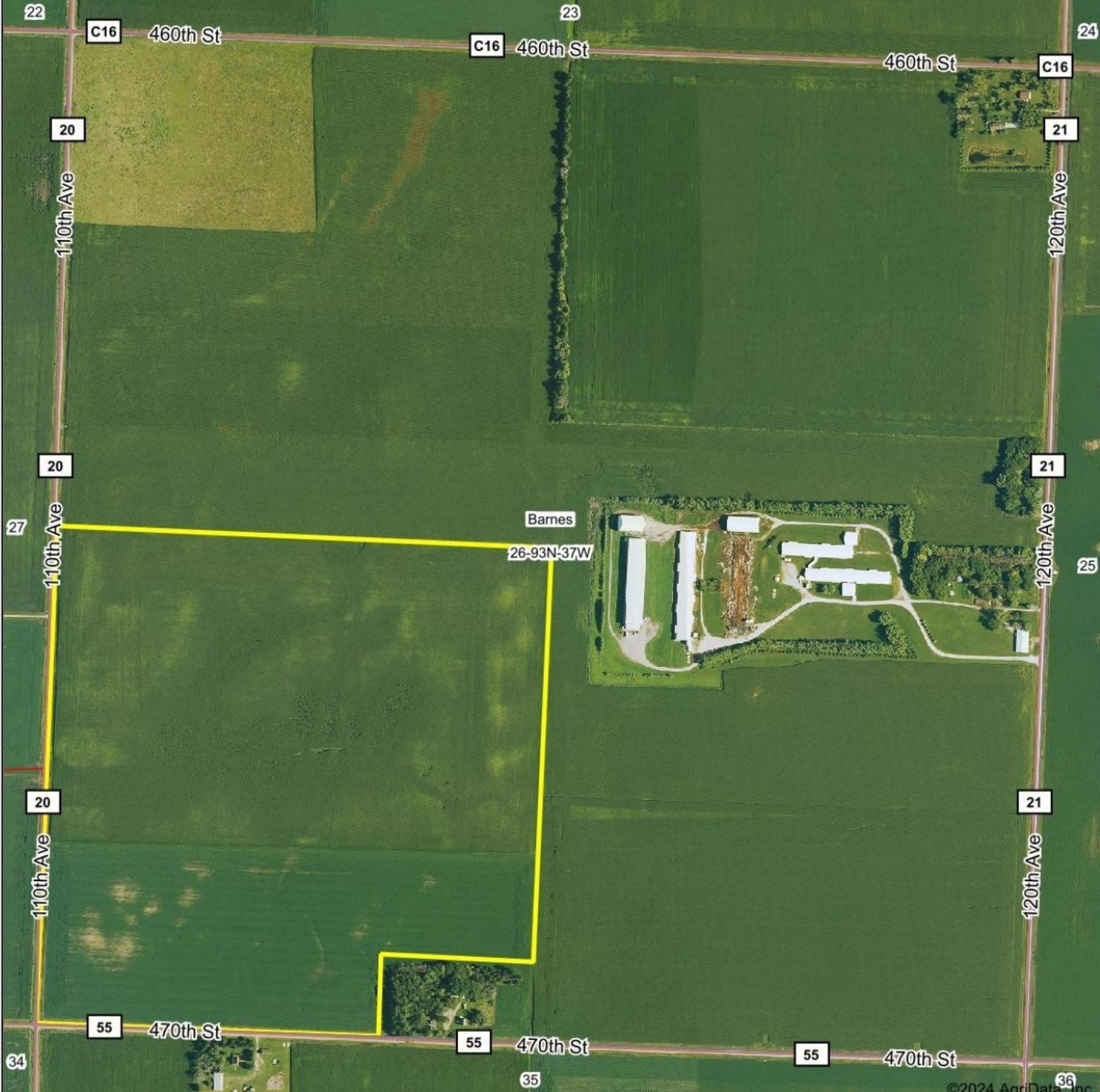 154 Acres m/l Buena Vista County Barnes Township Midwest Land
